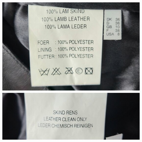 Black Genuine Lamb Leather One-Button Classic Blazer - Picture 10 of 12